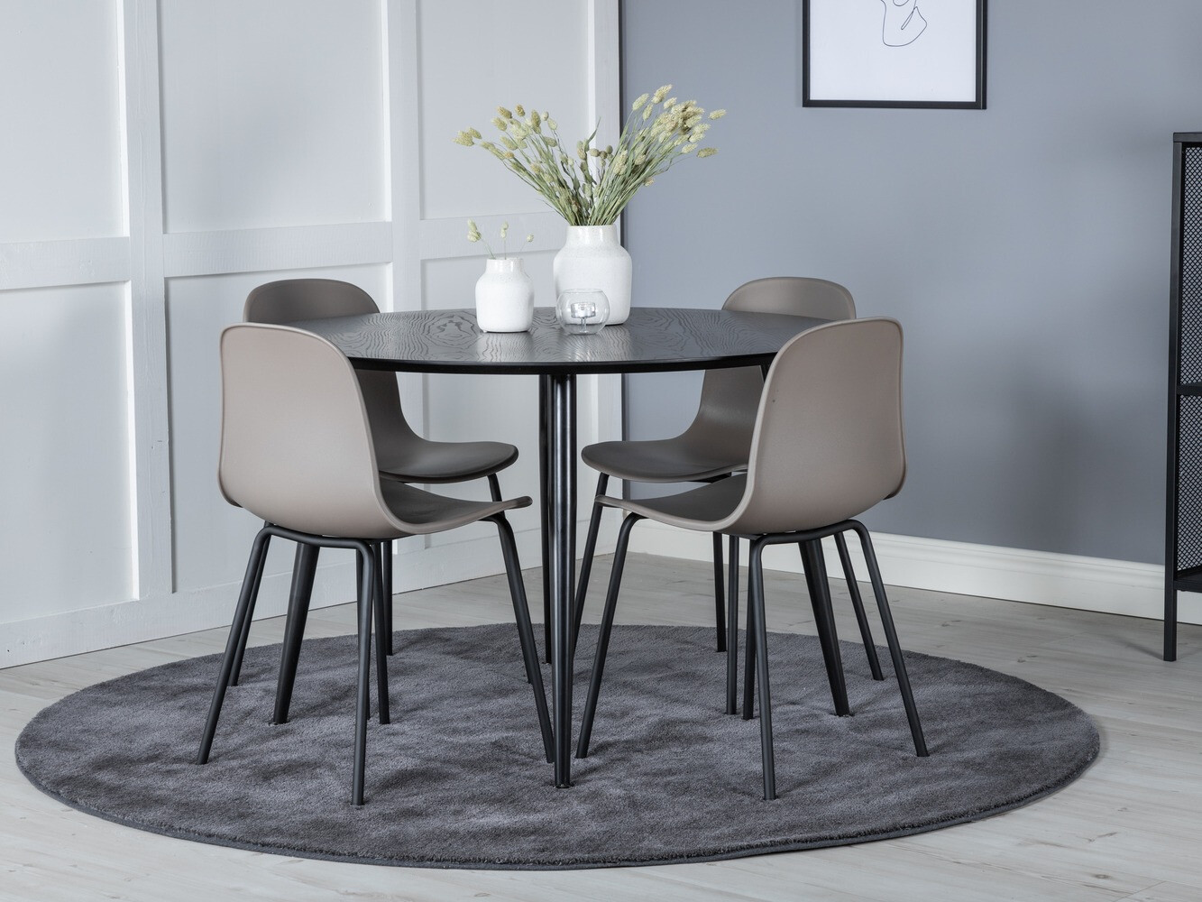 Valgomojo komplektas Dallas 1622 (Chaki + Juoda)