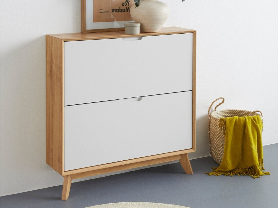 Batų dėžė Dorvou 106 (Balta + Ąžuolas)