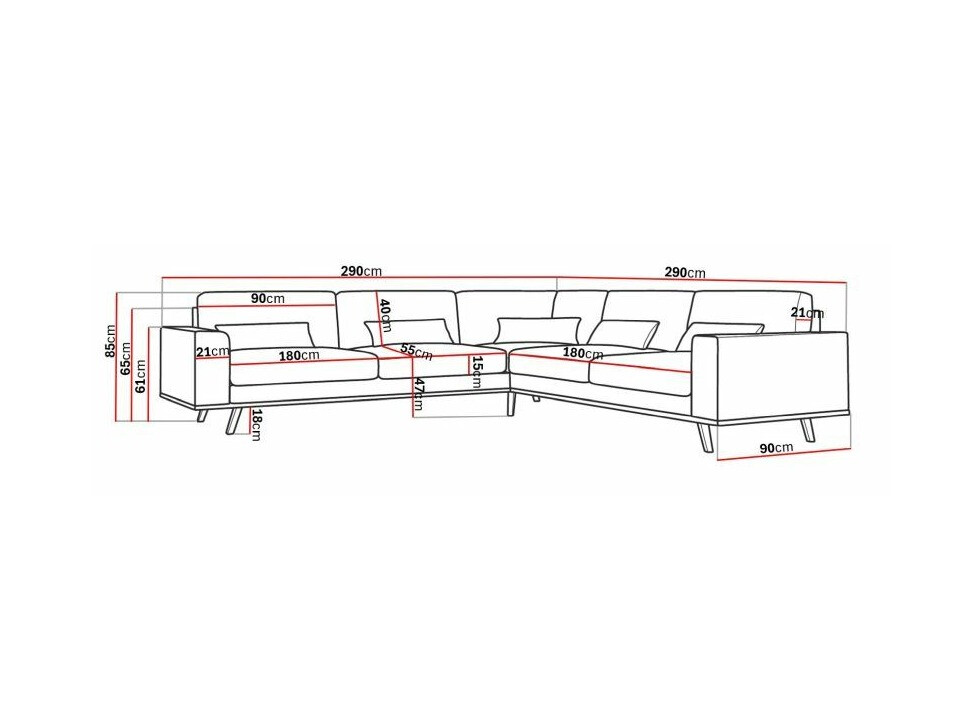 Minkštas kampas Floromo 110 (Monolith 95)