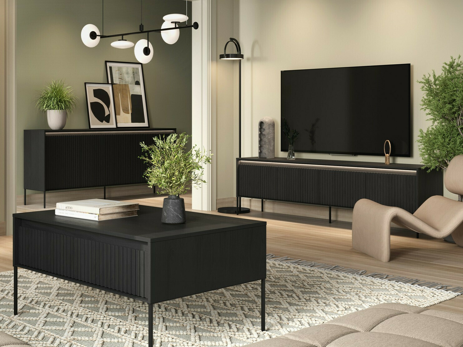 TV staliukas Fernolu 105 (Juoda)