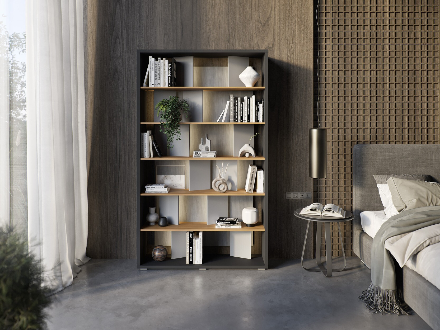 Lentyna Fresno 154 (Blizgi pilka + Grafitas + Ąžuolas)