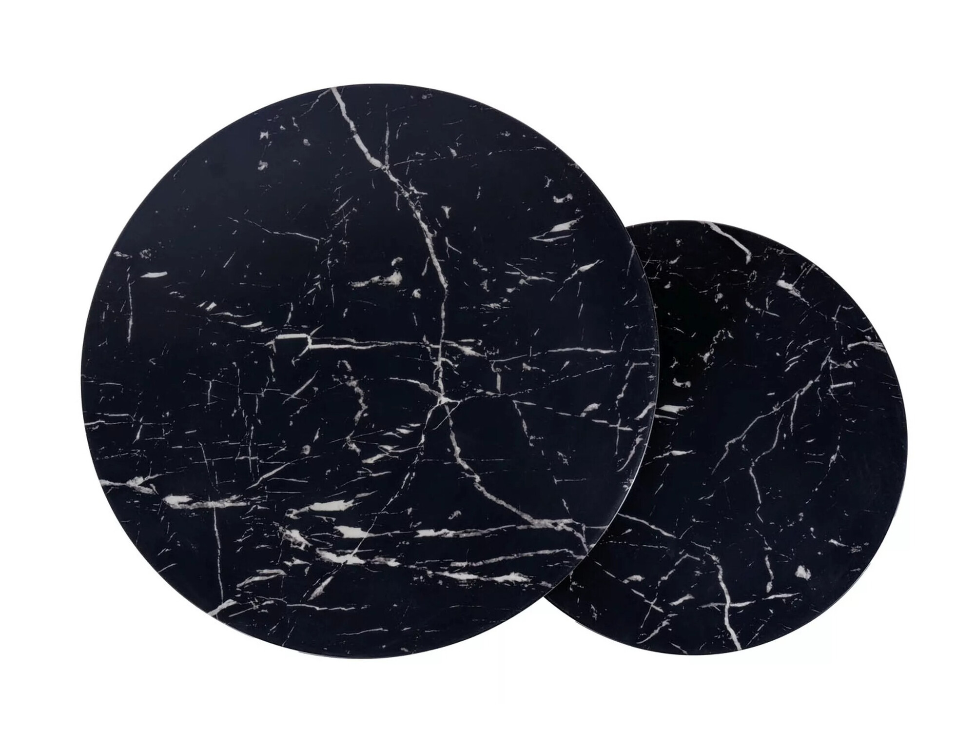 Žurnalinių staliukų komplektas Detroit 486 (Juoda + Juodas marmuras)