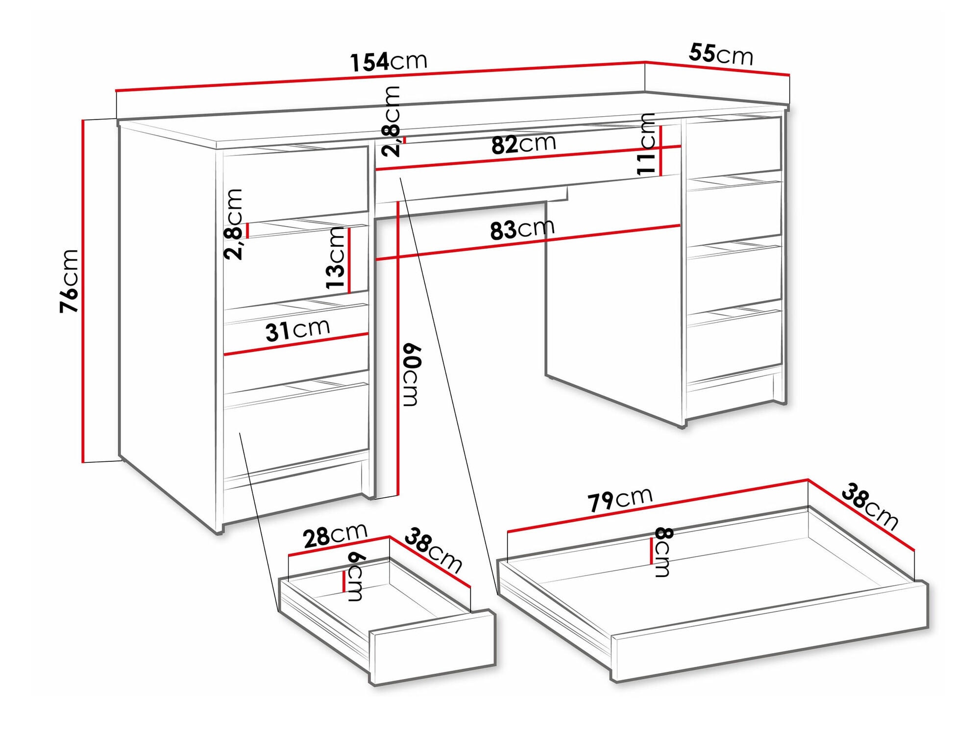 Darbo stalas Comfivo Terros II (Balta)
