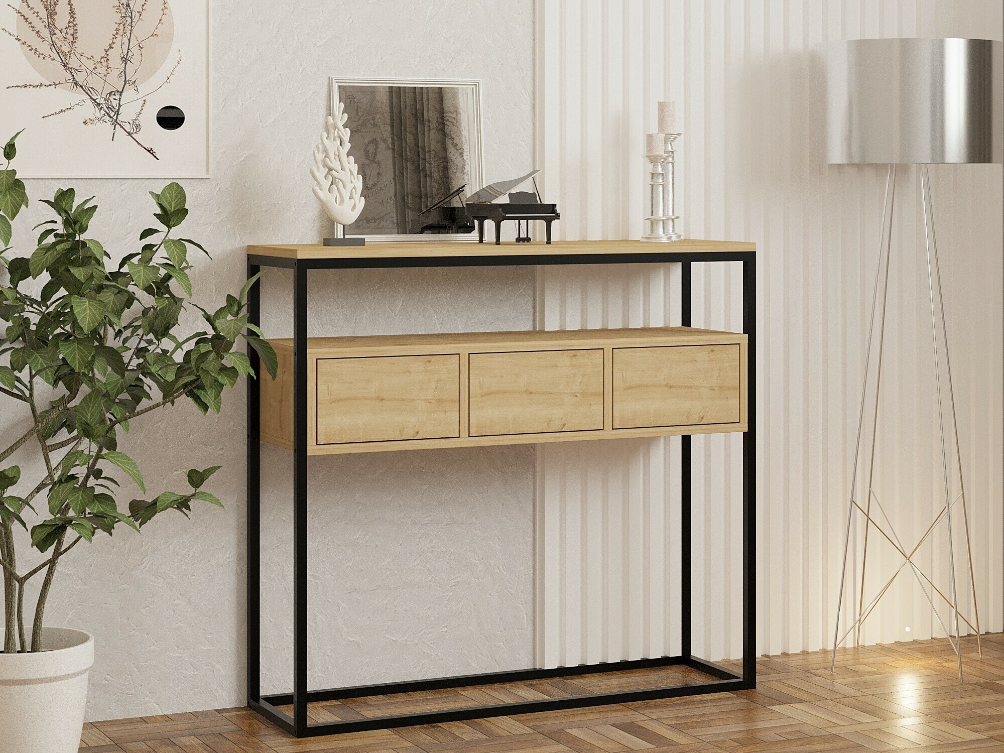 Konsolė Kailua 636 (Šviesi ruda + Juoda)