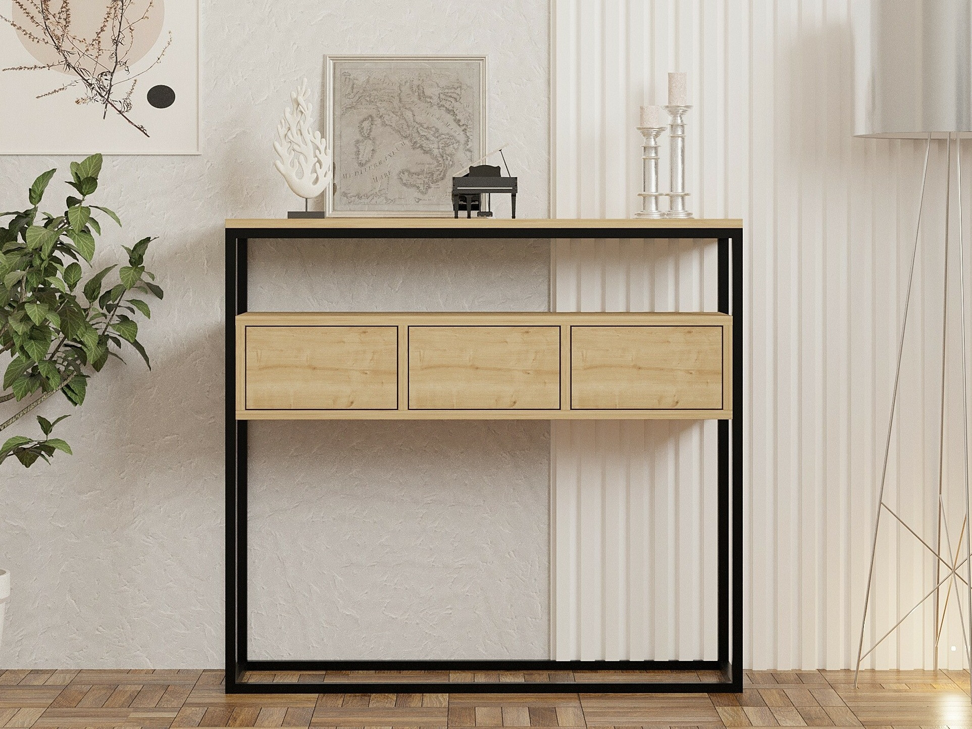 Konsolė Kailua 636 (Šviesi ruda + Juoda)