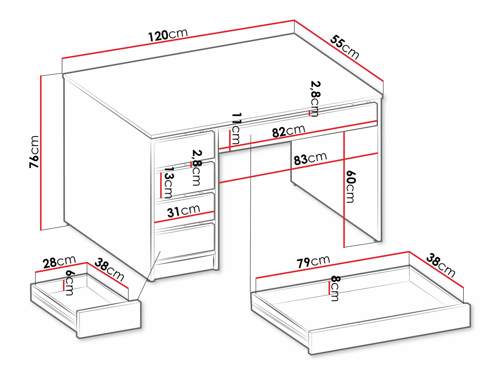Darbo stalas Comfivo Terros I (Balta)
