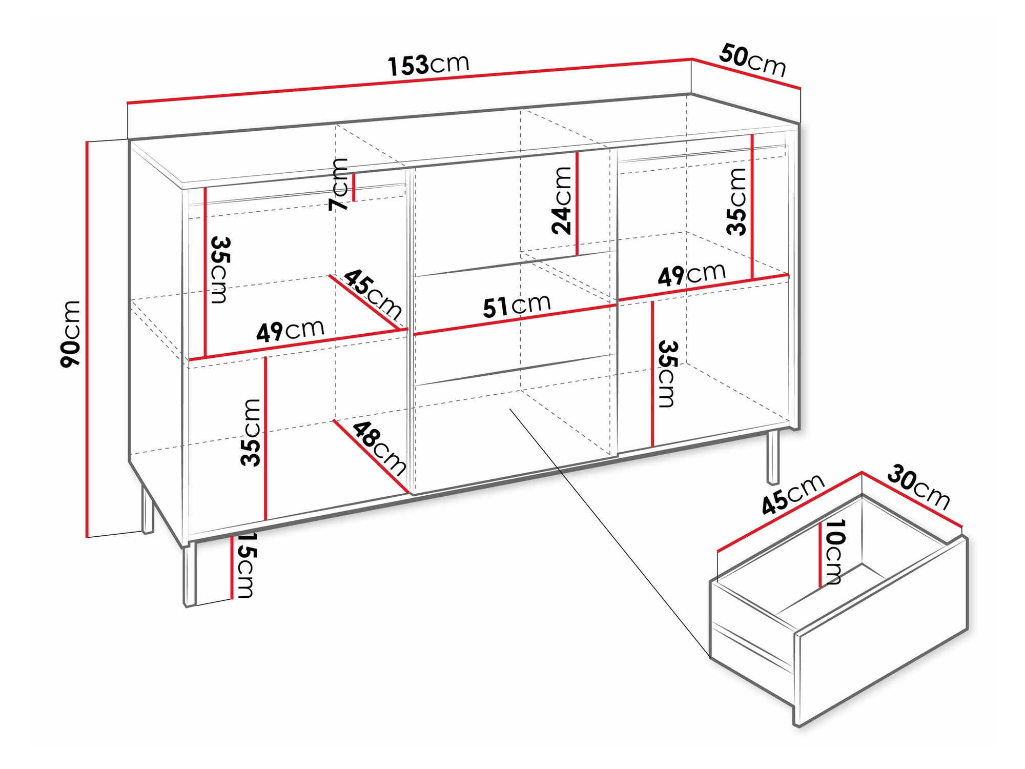 Komoda Comfivo Delruva I (Kašmyras)