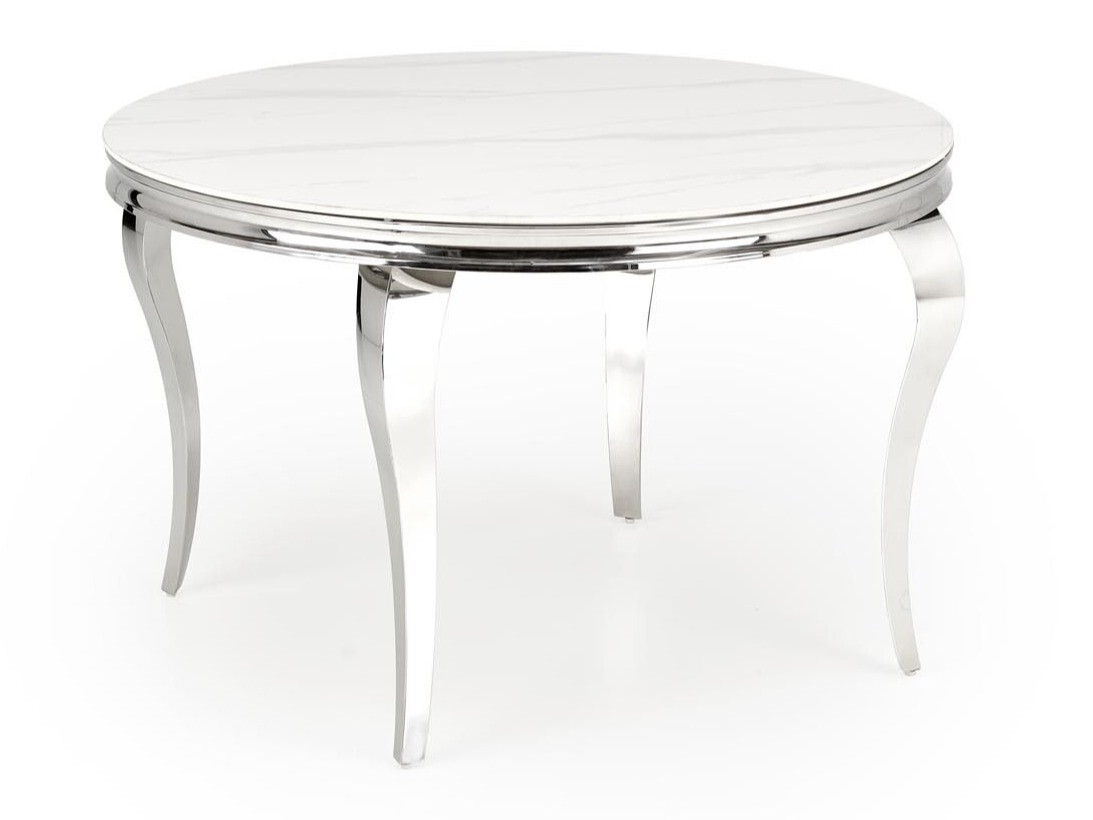 Stalas Houston 1813 (Baltas marmuras + Sidabrinė)