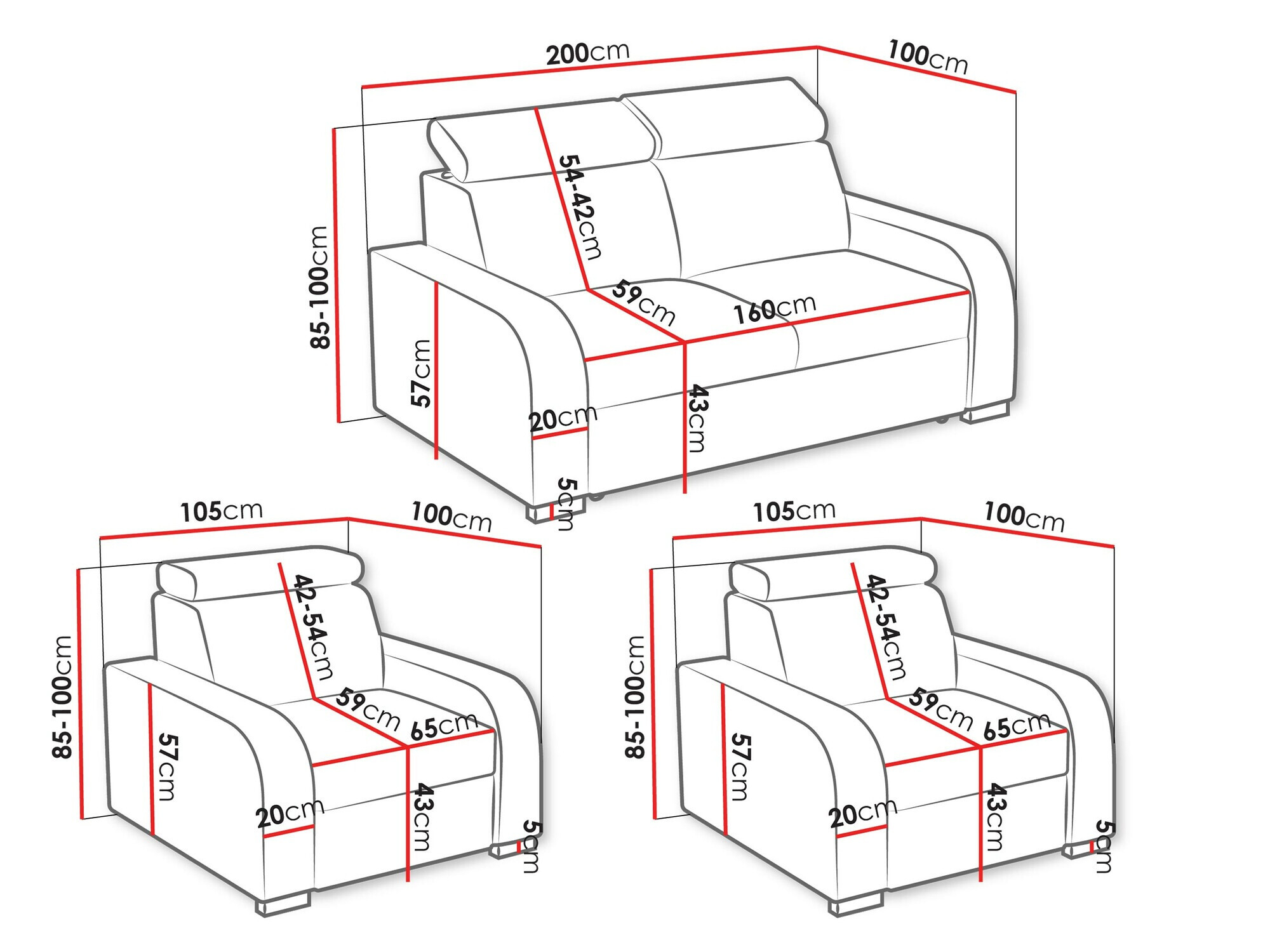 Minkštų baldų komplektas Ovos (Crown 17)