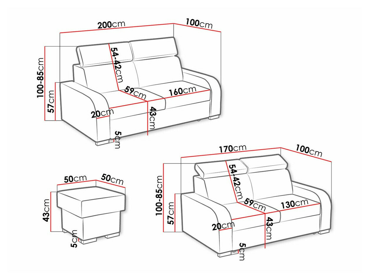 Minkštų baldų komplektas Ovos I (Crown 4)