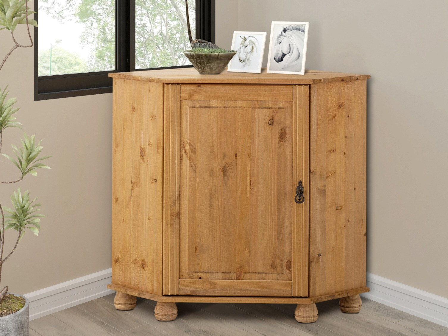 Kampinė spintelė Nolcore 105 (Šviesi ruda)