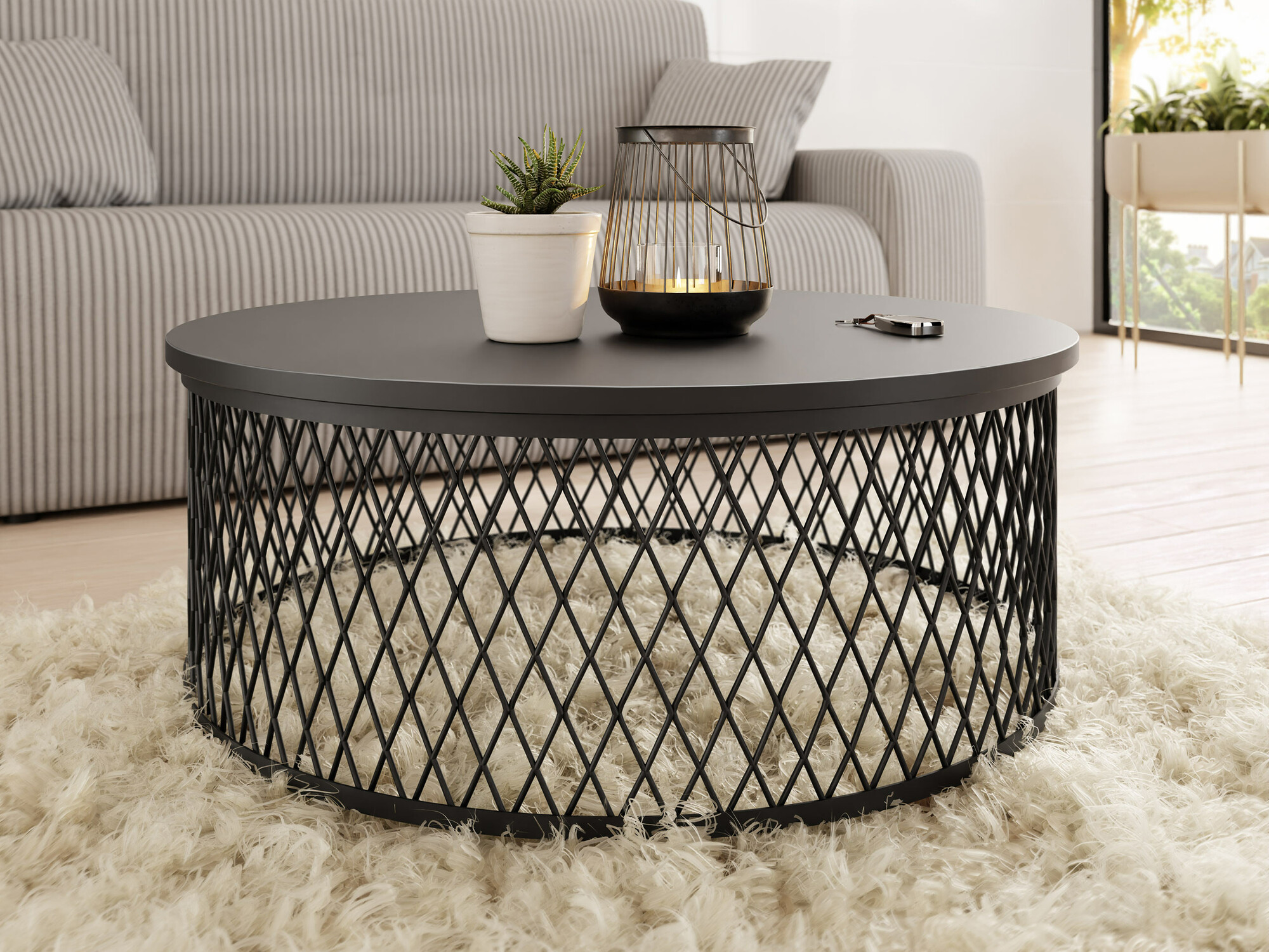 Žurnalinis staliukas Oswego 128 (Juoda)