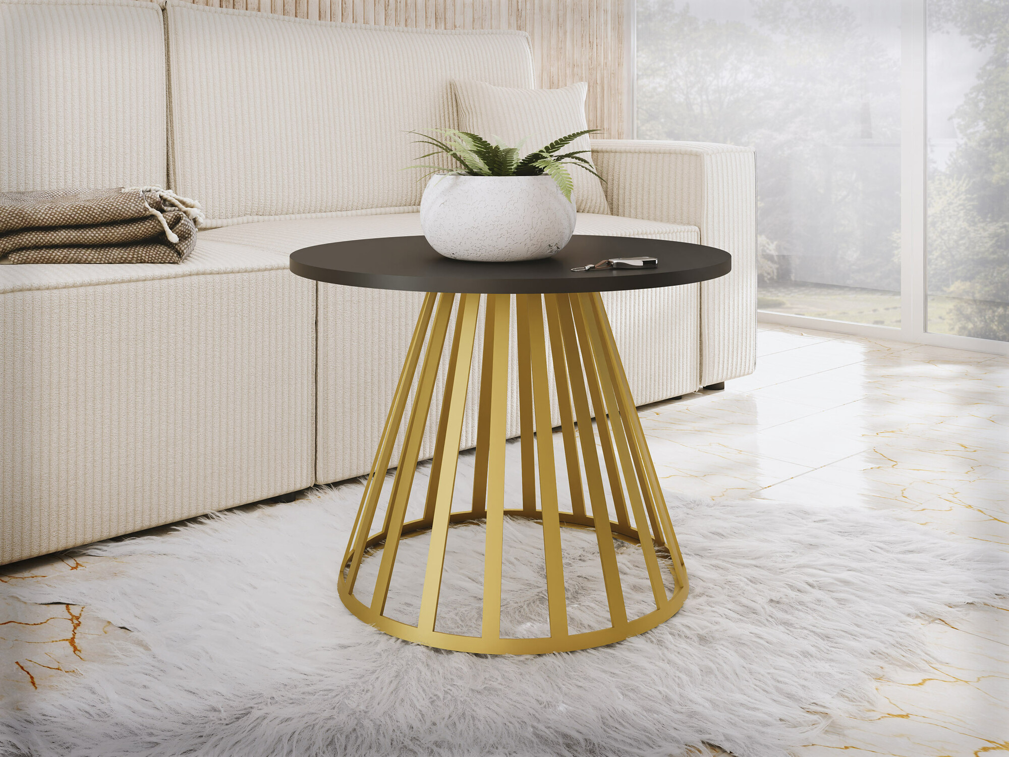 Žurnalinis staliukas Oswego 130 (Juoda)