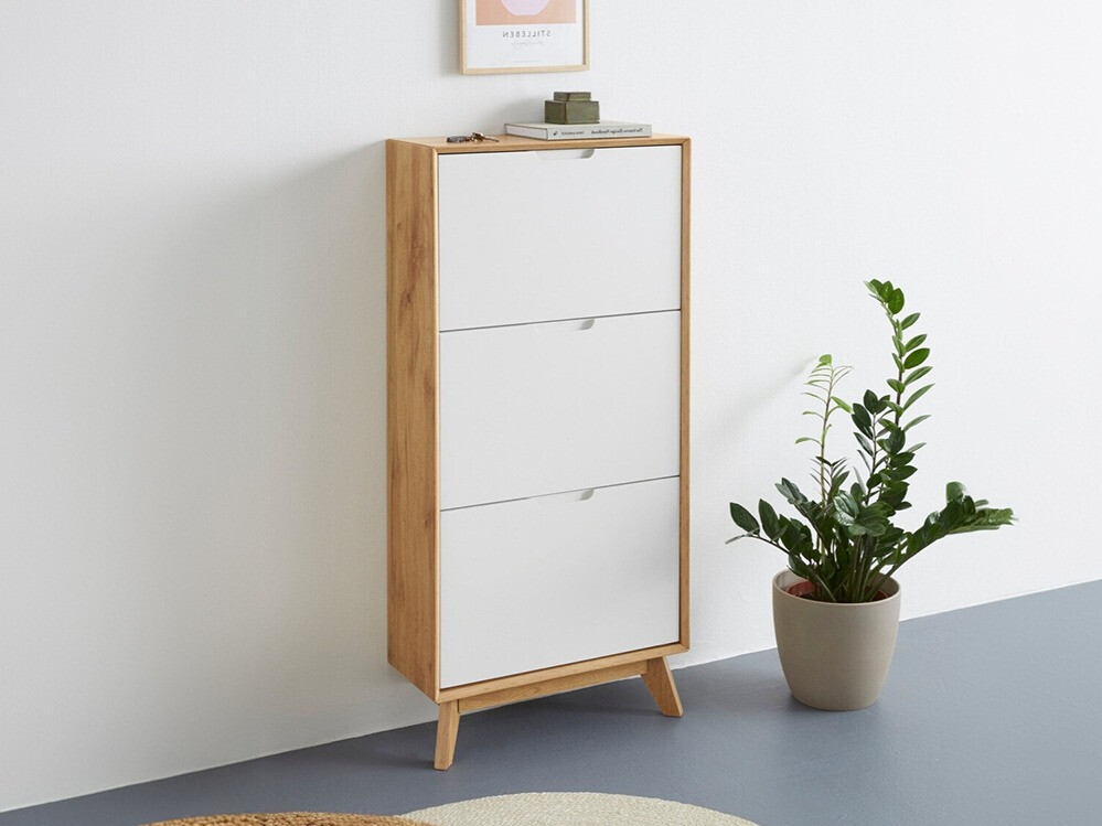 Batų dėžė Dorvou 104 (Balta + Ąžuolas)