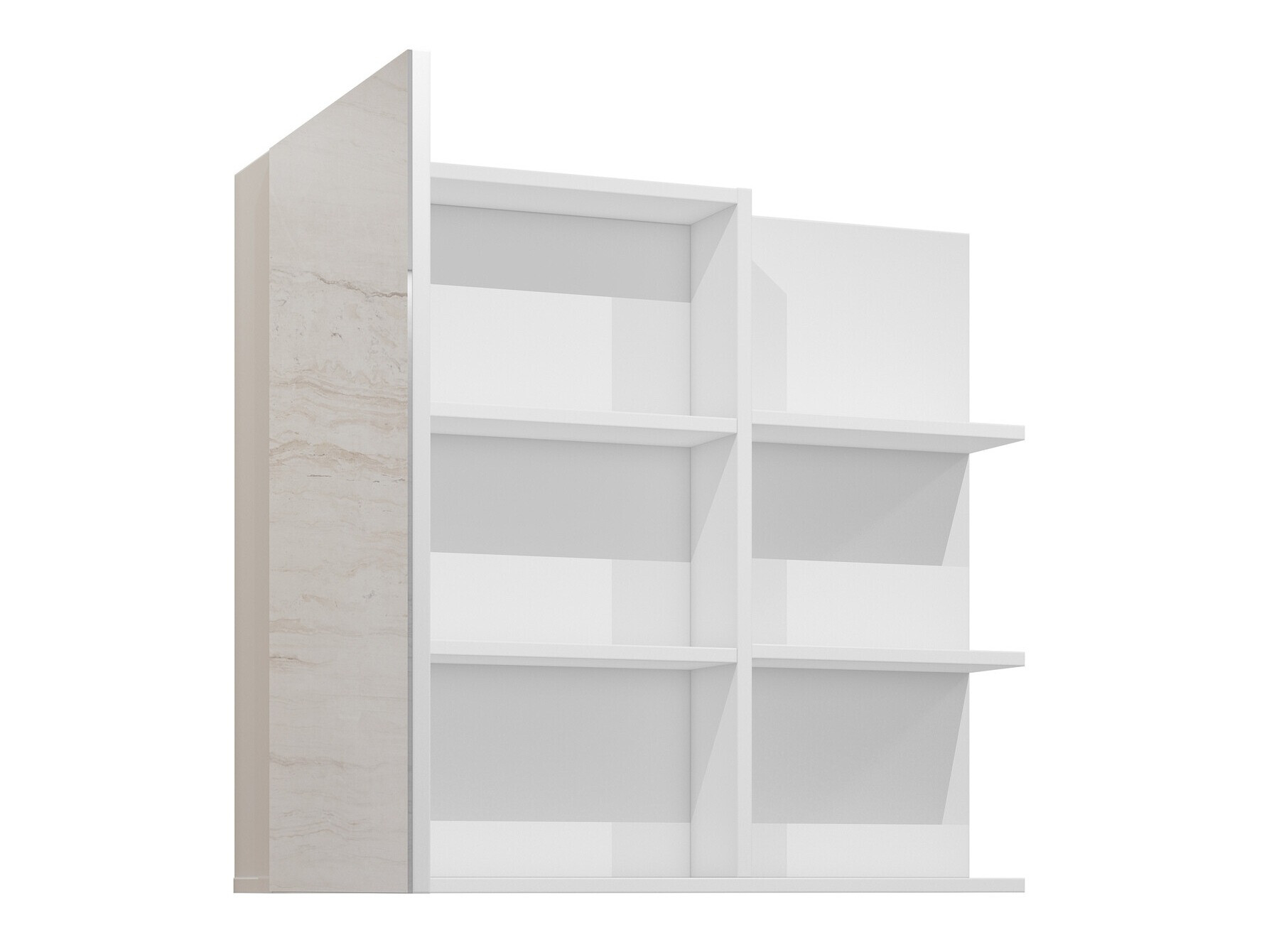 Vonios spintelė su veidrodžiu Tecavu 102 (Blizgi balta + Balta)