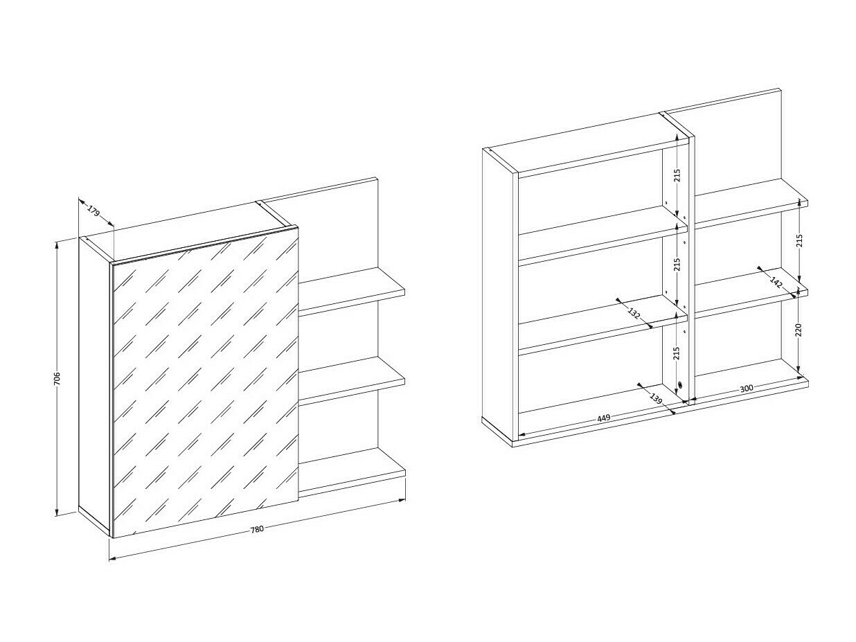 Vonios spintelė su veidrodžiu Tecavu 102 (Blizgi balta + Balta)