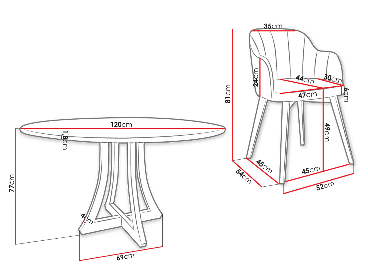 Valgomojo komplektas Racine 137 (Juoda + Baloo 2072)