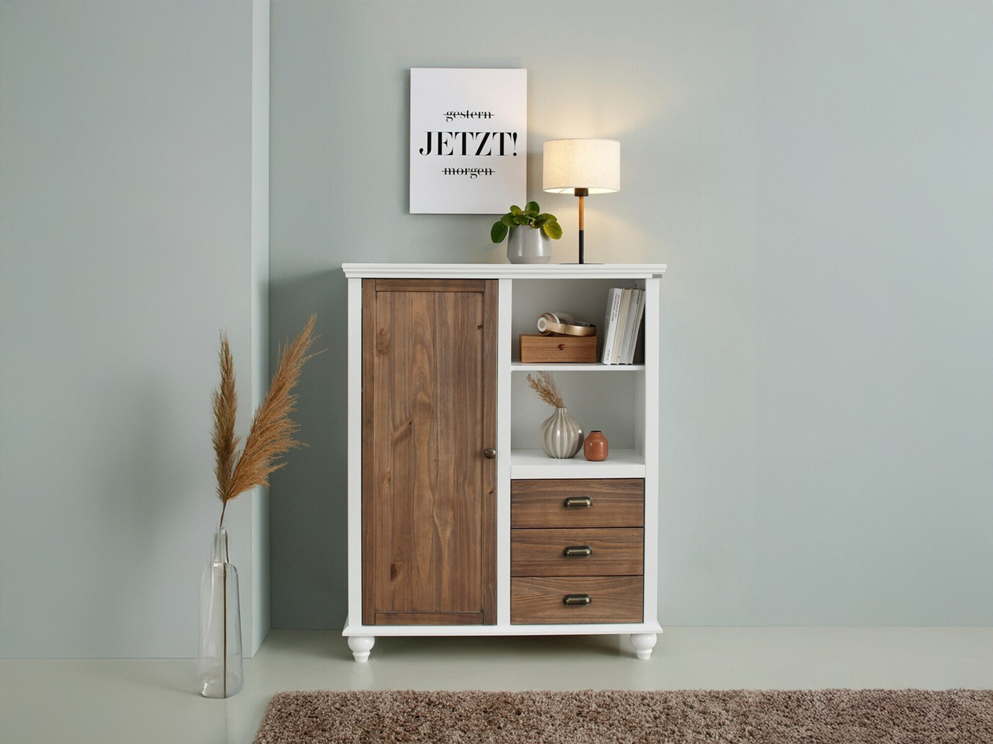 Komoda Tivmeri 103 (Balta + Ruda)