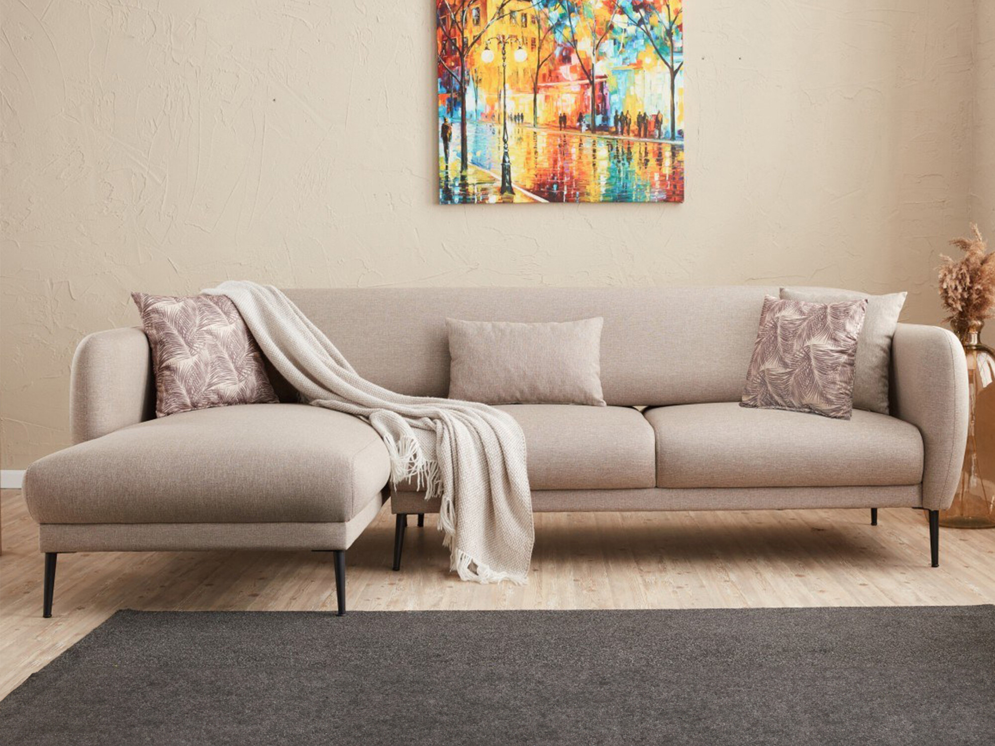 Minkštas kampas Altadena 128 (Kreminė)