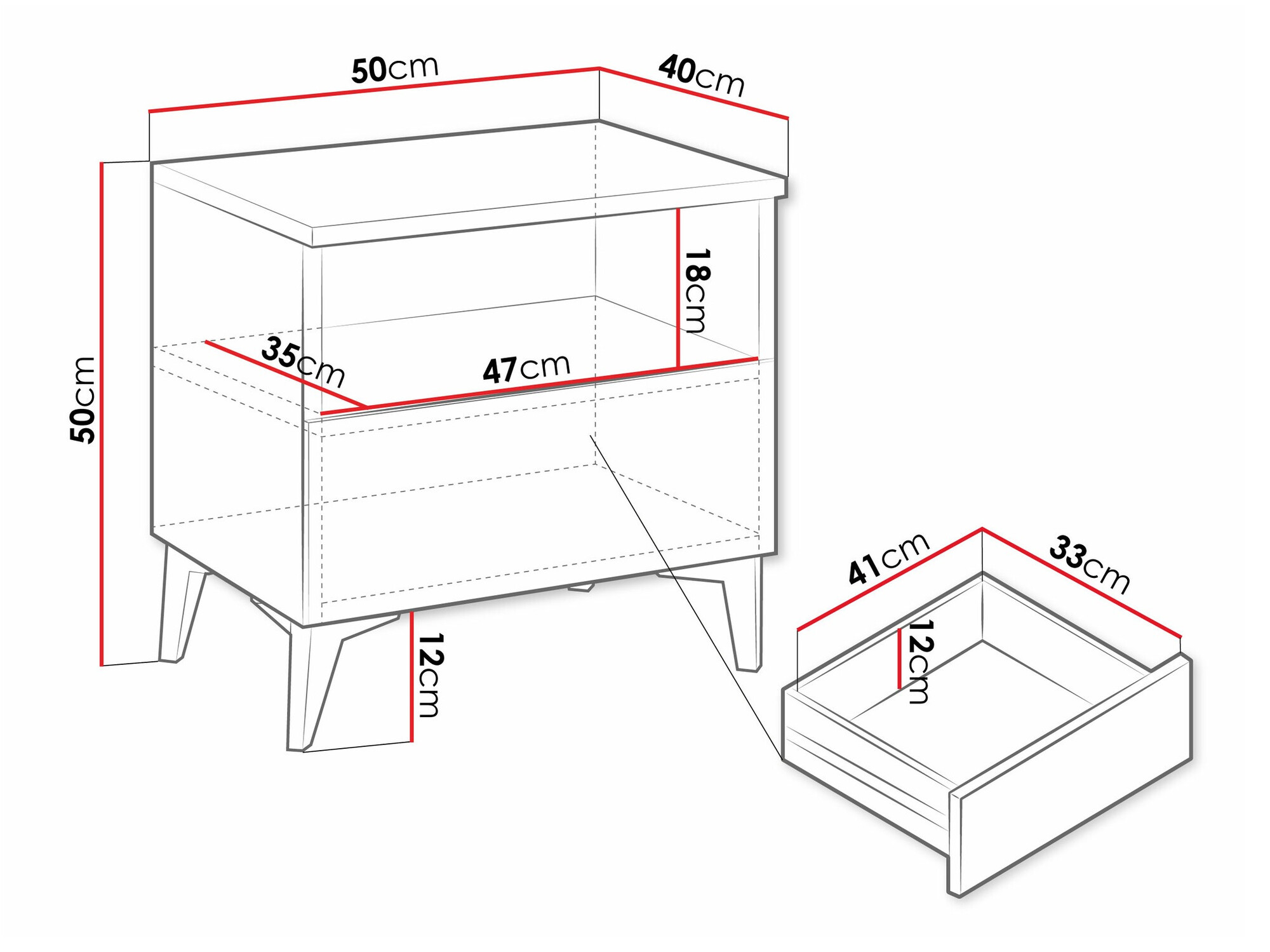 Naktinis staliukas Comfivo 493 (Balta + Blizgi balta)