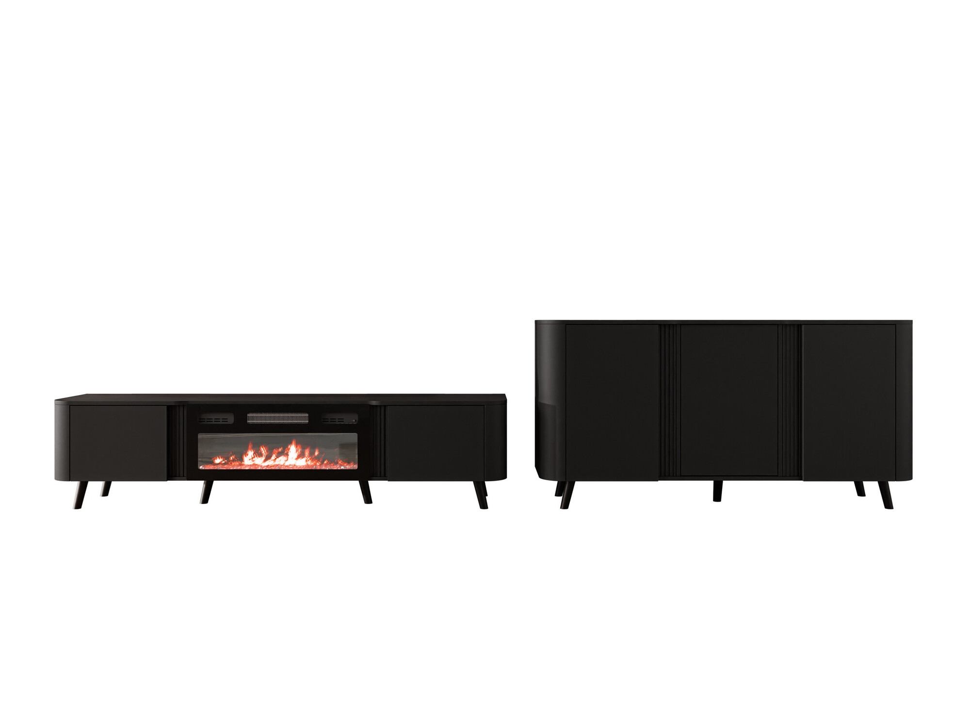 Svetainės komplektas Charlotte 204 (Juoda)