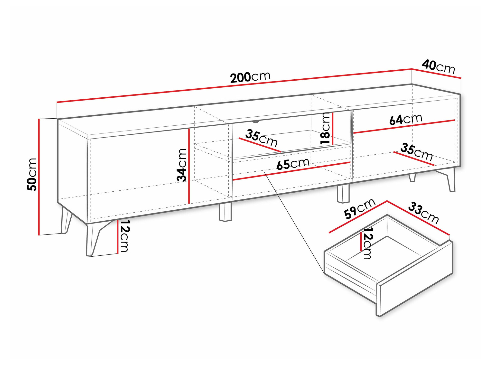 TV staliukas Comfivo Virfera 102 (Balta + Blizgi balta)