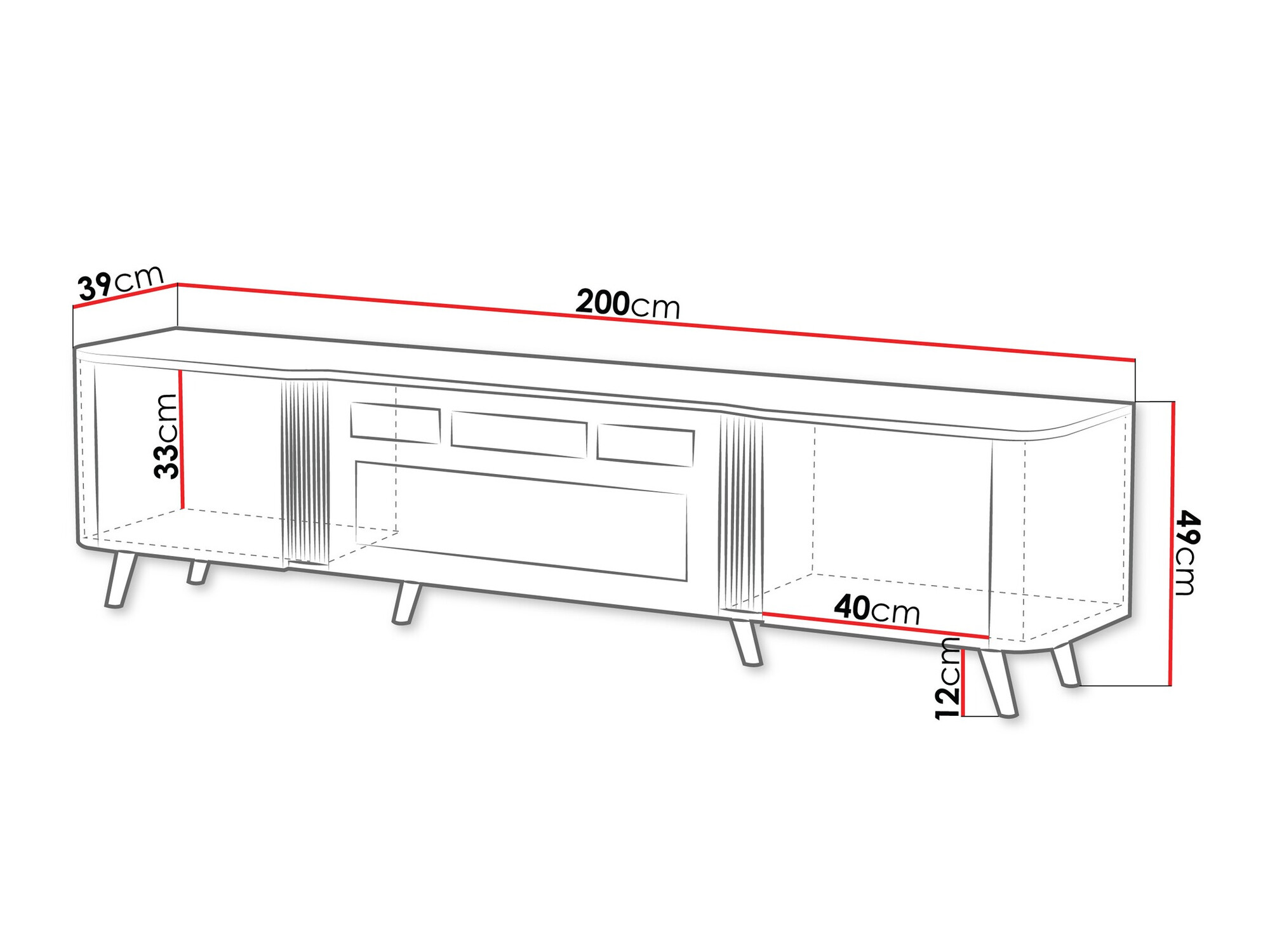 TV staliukas Modus (Kašmyras + Juoda)