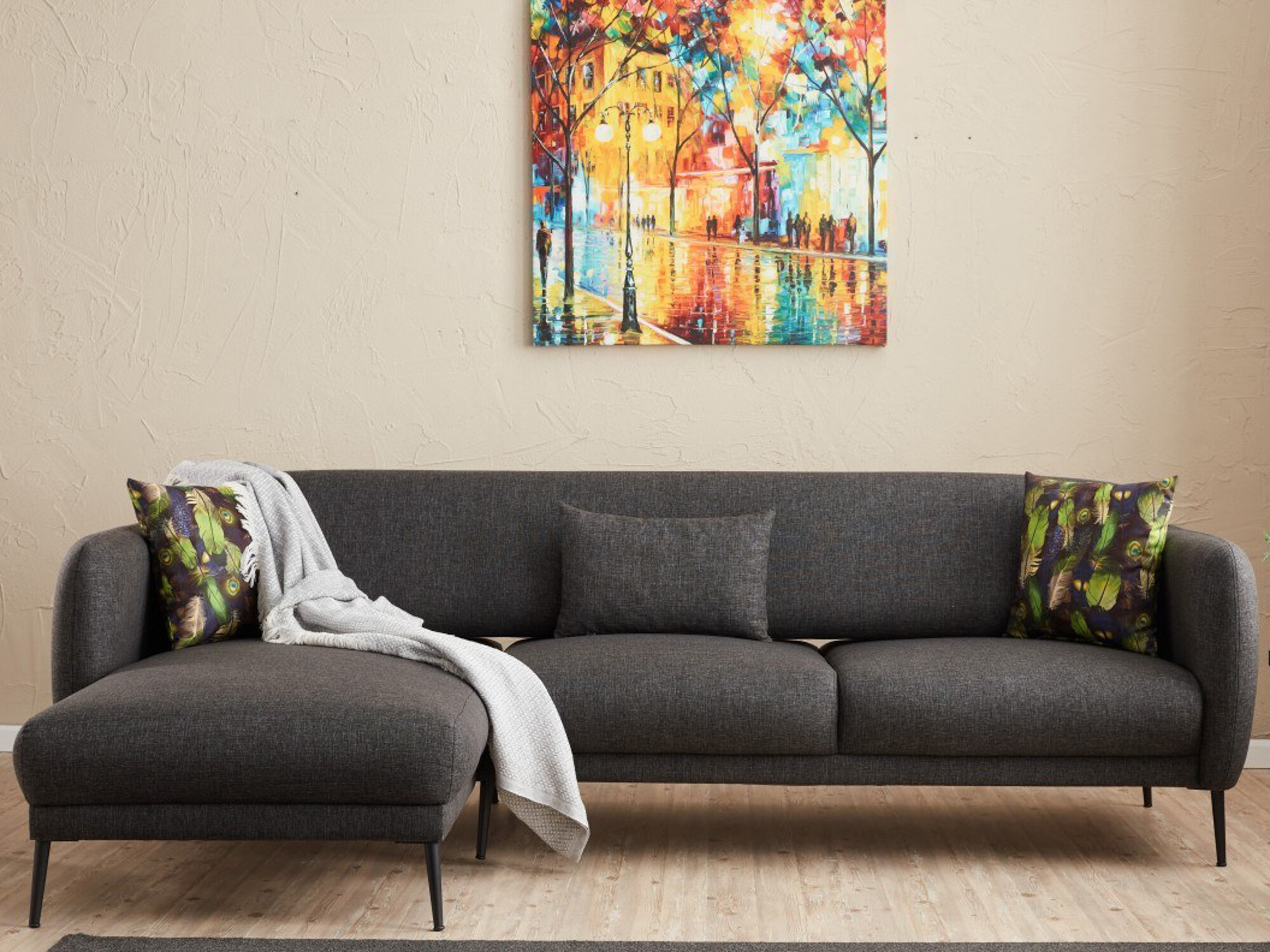 Minkštas kampas Altadena 128 (Antracitas)