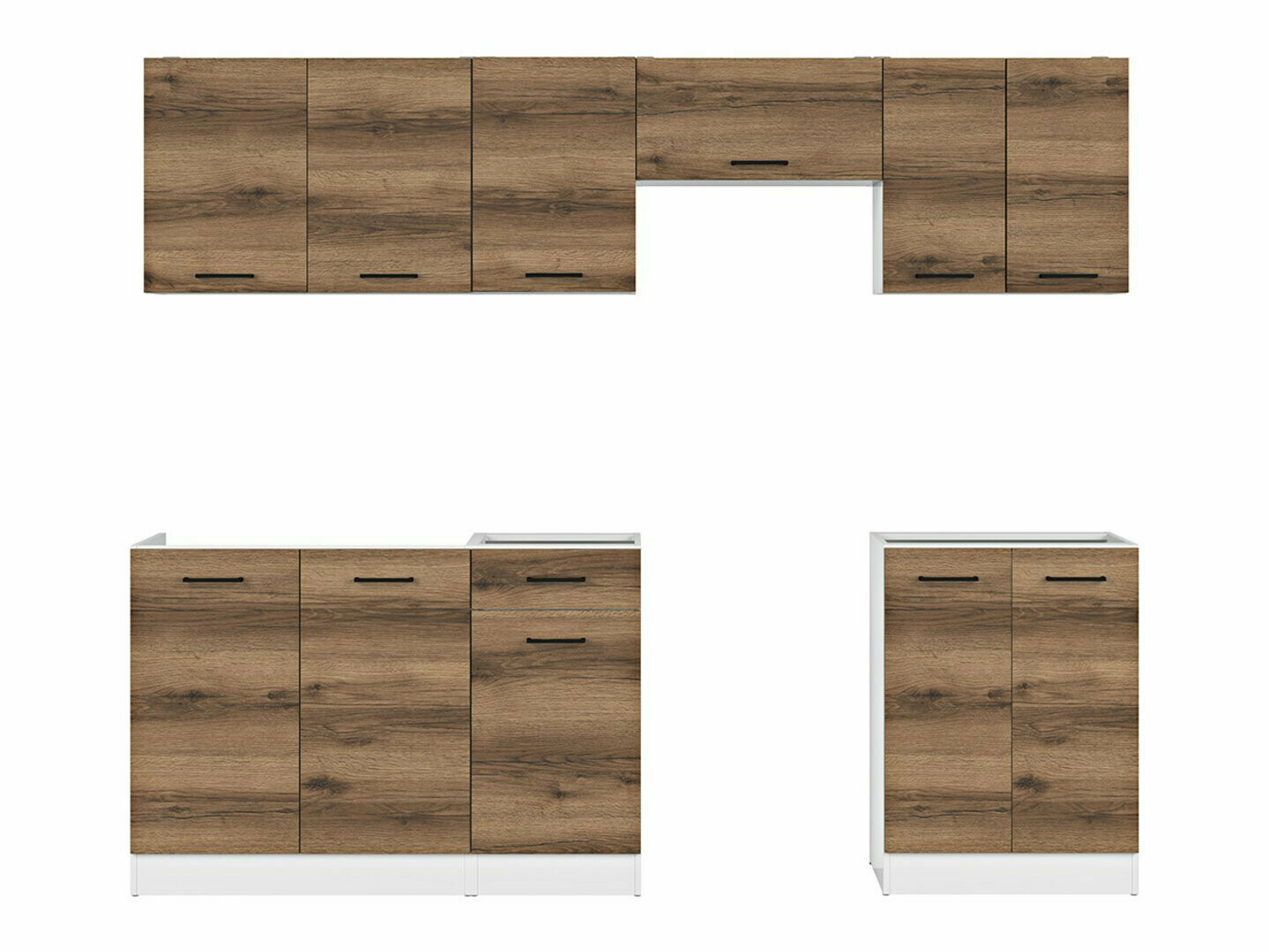 Virtuvės komplektas Boston 498 (Tamsus Delano ąžuolas)