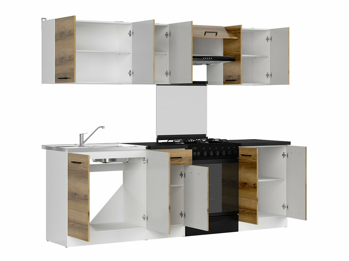 Virtuvės komplektas Boston 498 (Tamsus Delano ąžuolas)