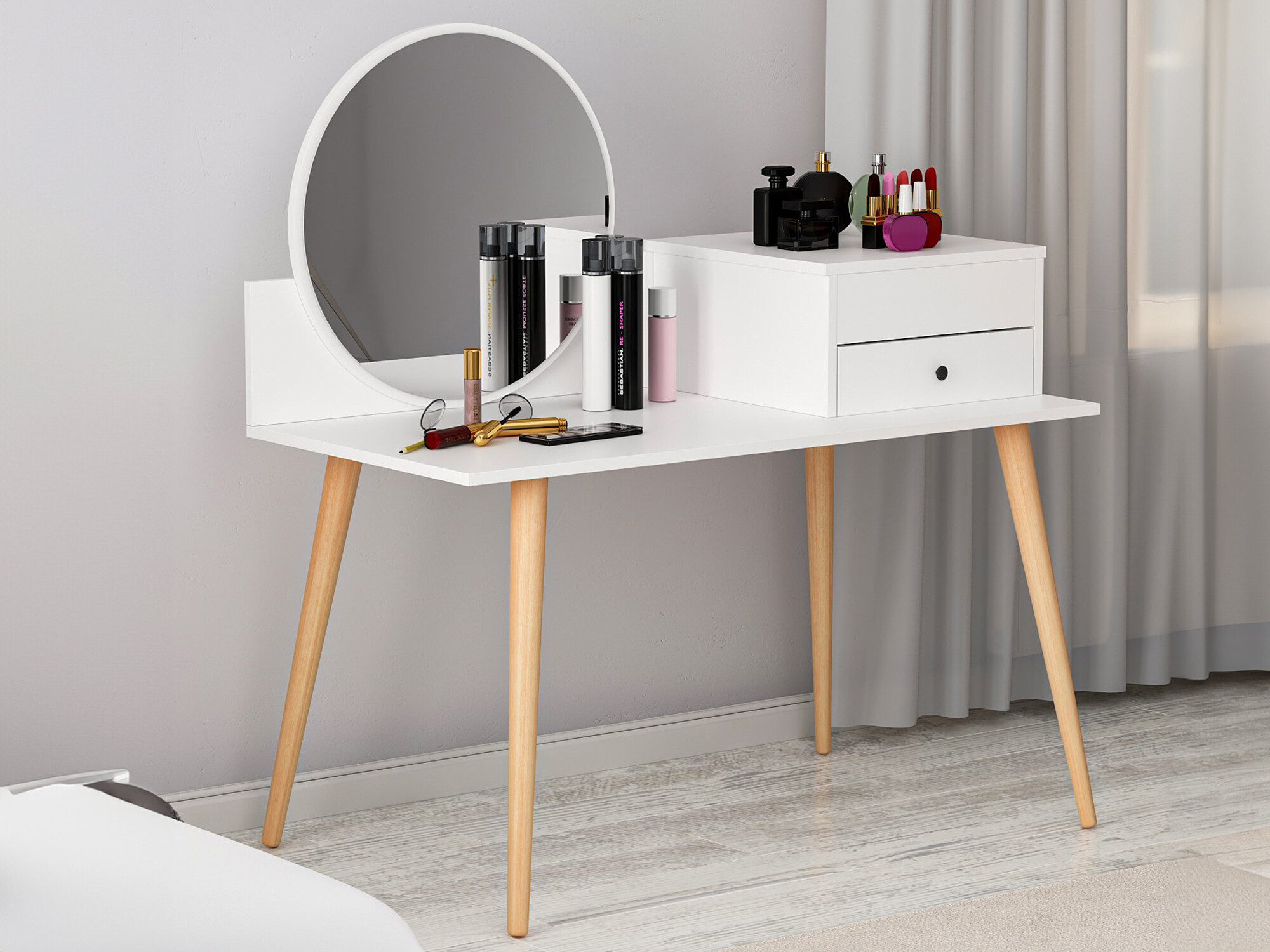 Makiažo staliukas Kailua 215 (Balta)