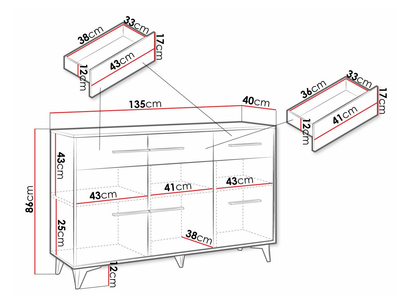 Komoda Avimora 100 (Graikinis riešutas)
