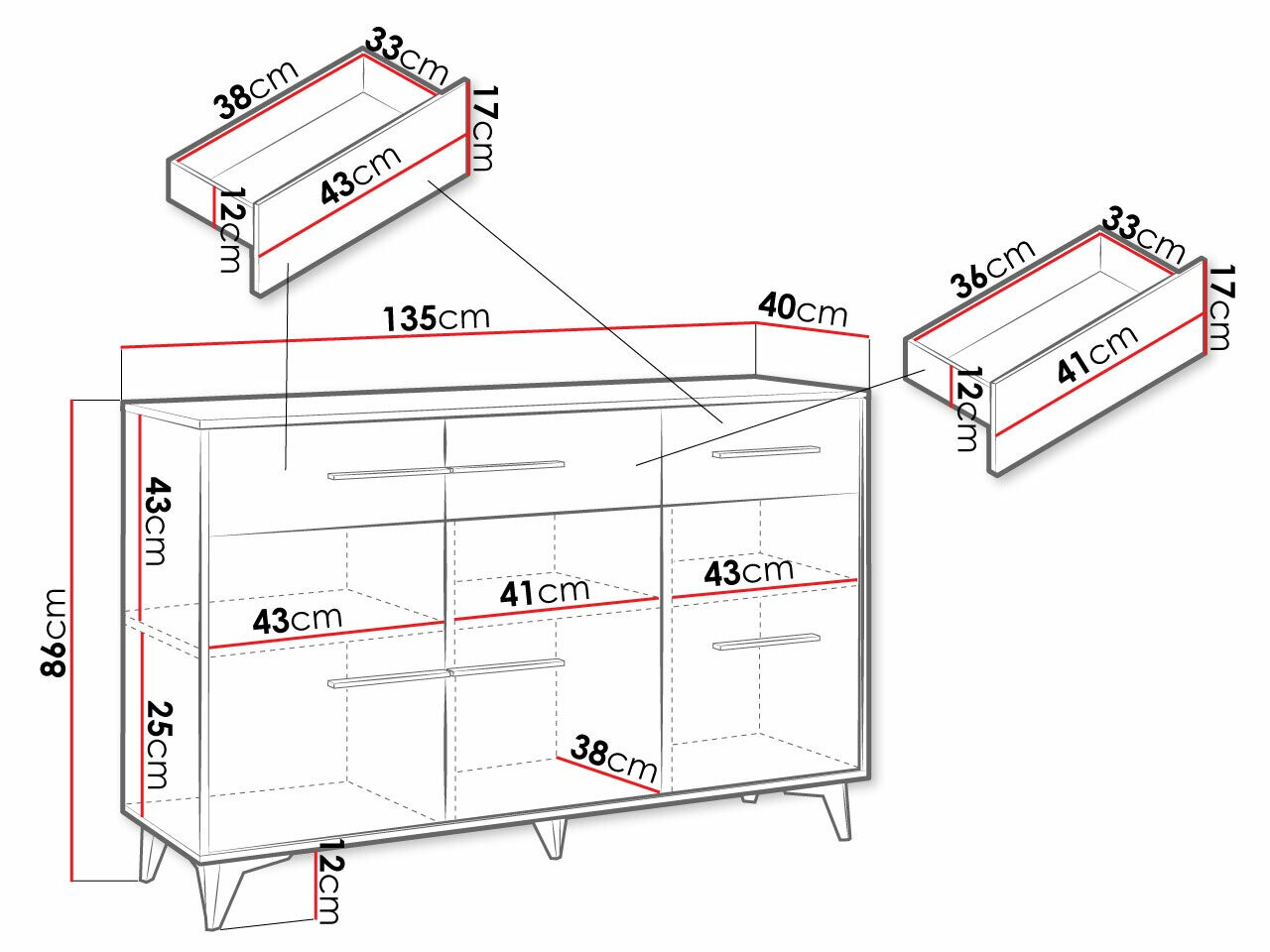 Komoda Avimora 100 (Riviera ąžuolas)