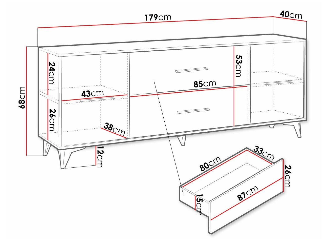 TV staliukas Avimora 103 (Graikinis riešutas)