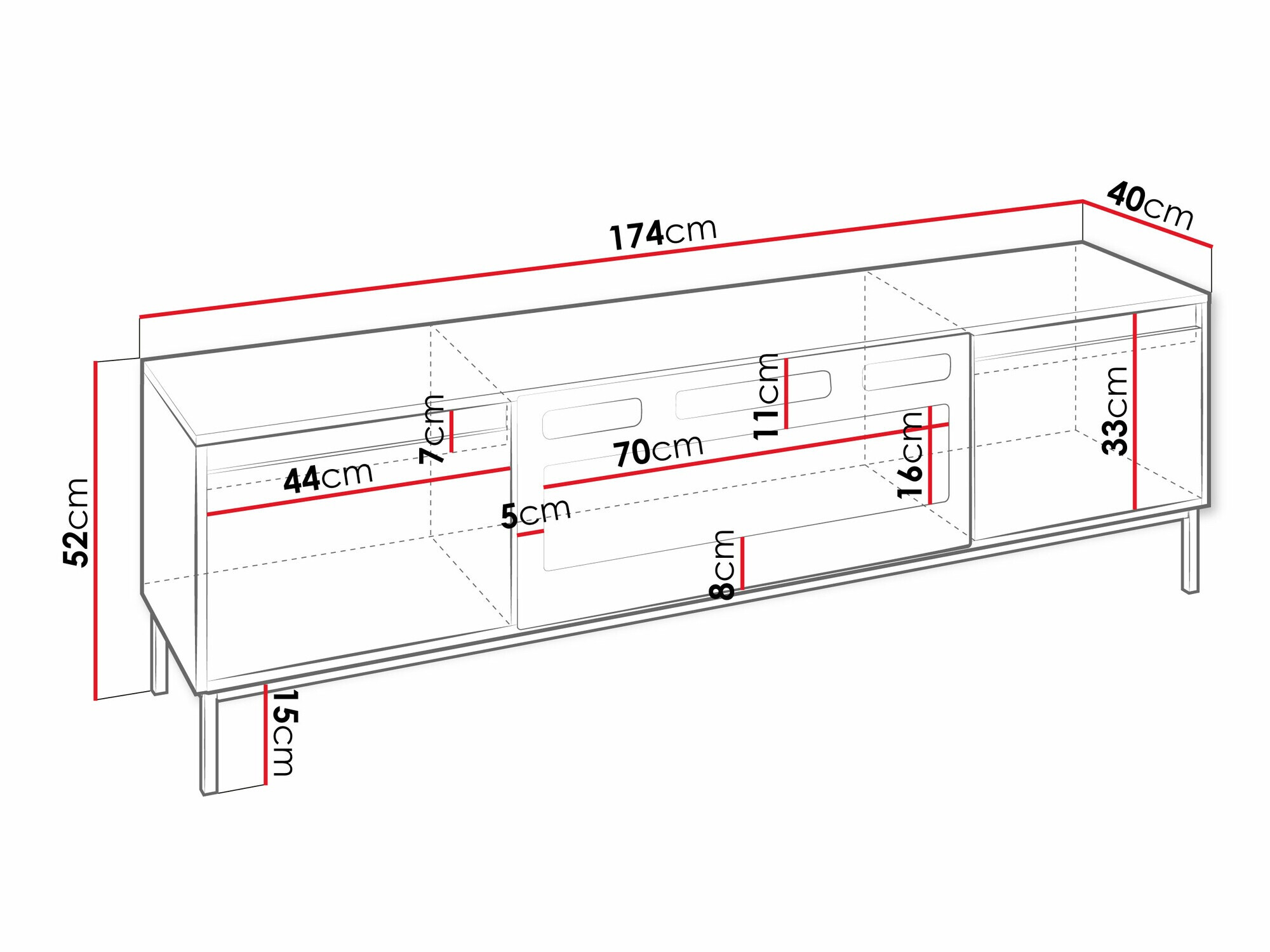 TV staliukas Comfivo Delruva III (Juoda)