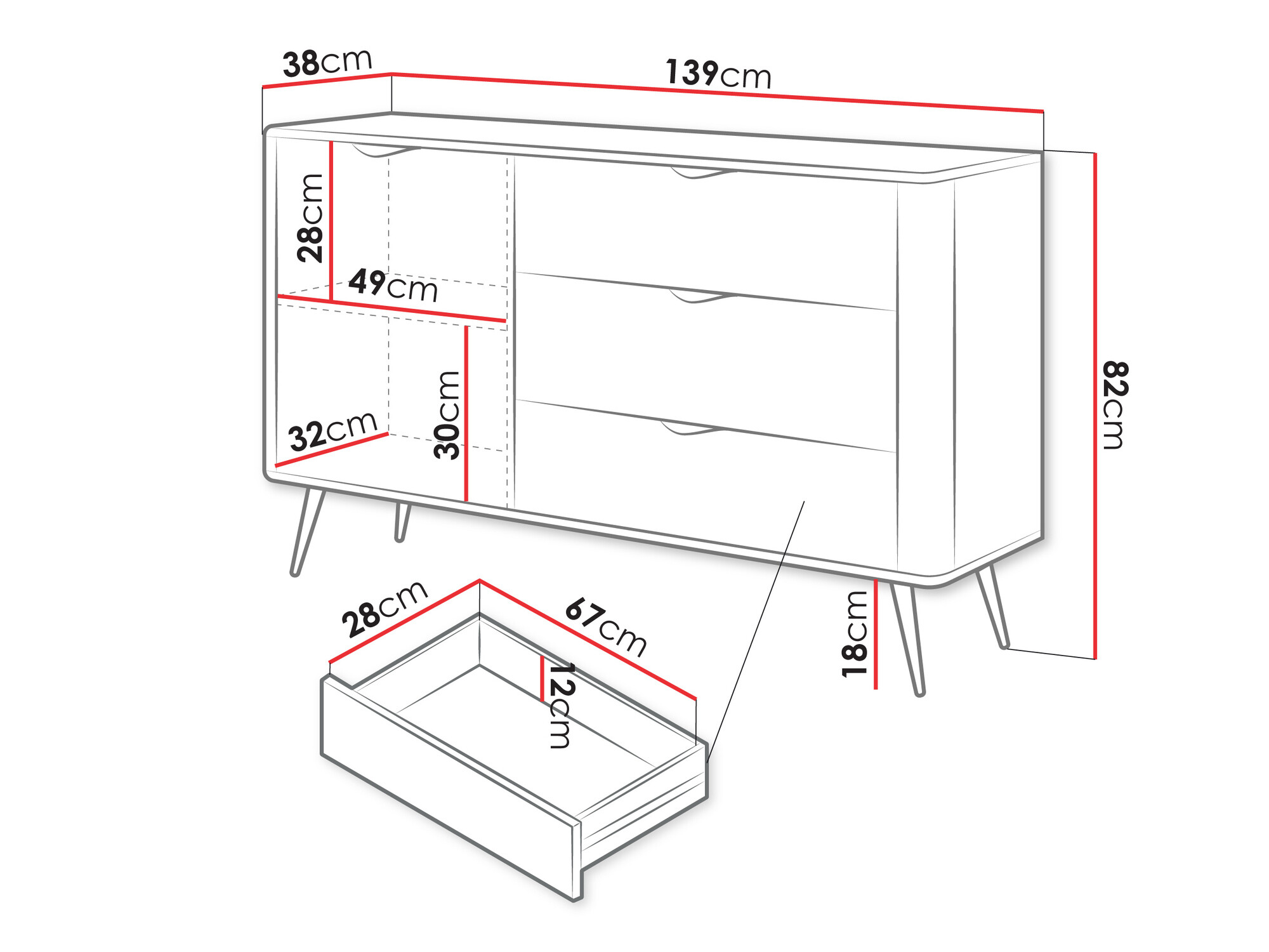 Komoda Versoe 100 (Smėlinė)
