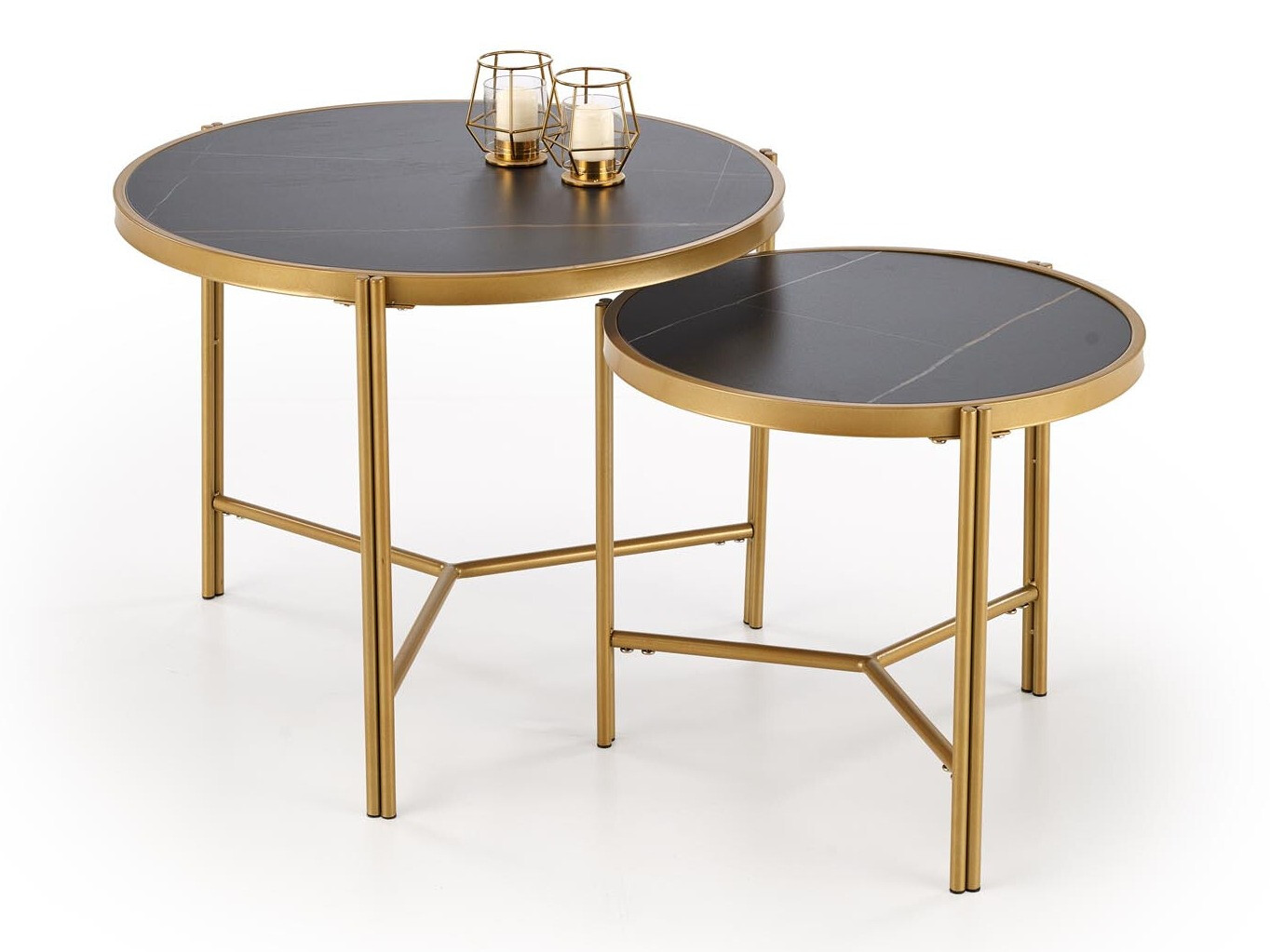 Žurnalinių staliukų komplektas Houston 1867 (Juodas marmuras)