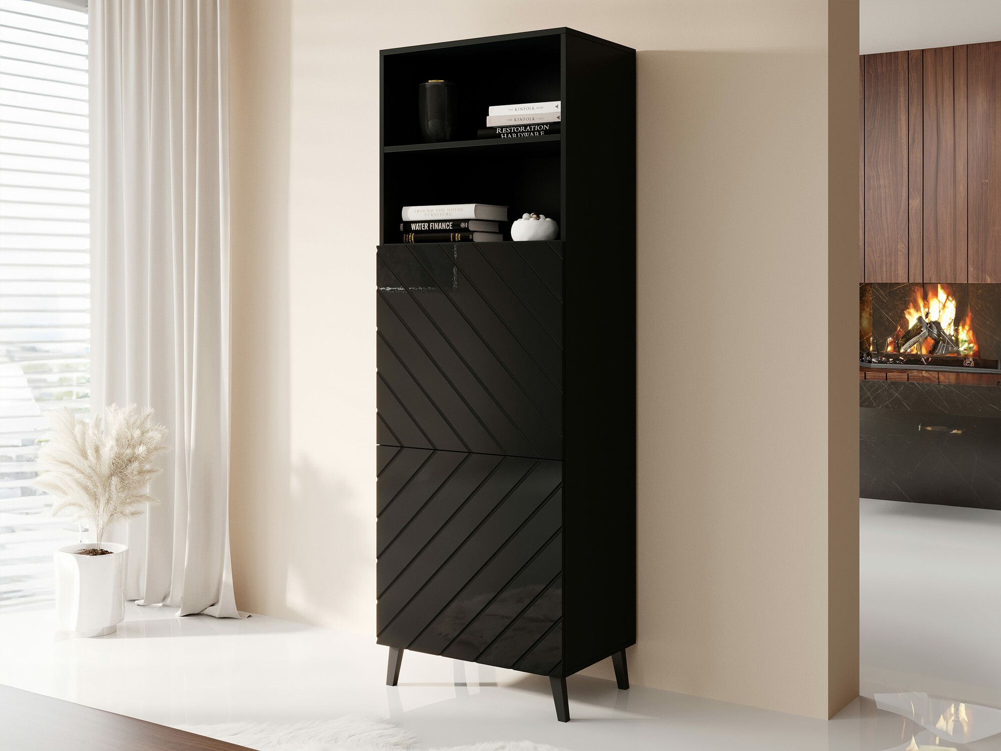 Lentyna Charlotte 178 (Juoda + Blizgi juoda)