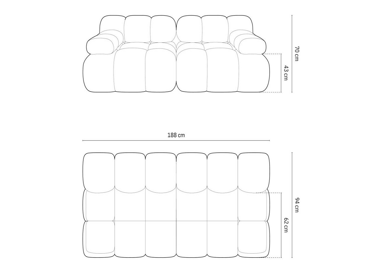 Modulinė sofa Caltenu 100 (Riviera 63)