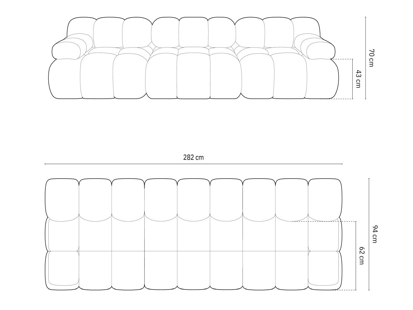 Modulinė sofa Caltenu 107 (Sonic 44)