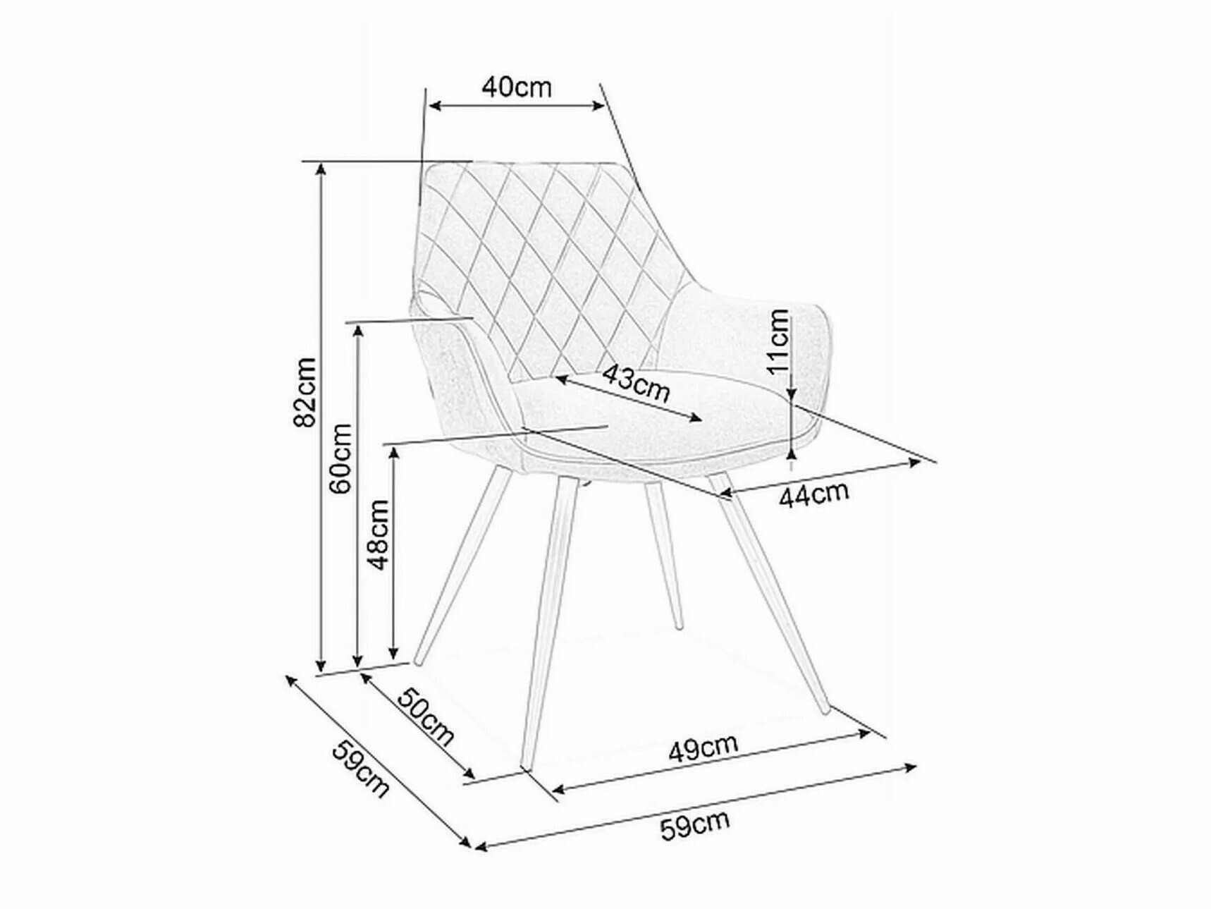 Kėdė Detroit 566 (Žalia)