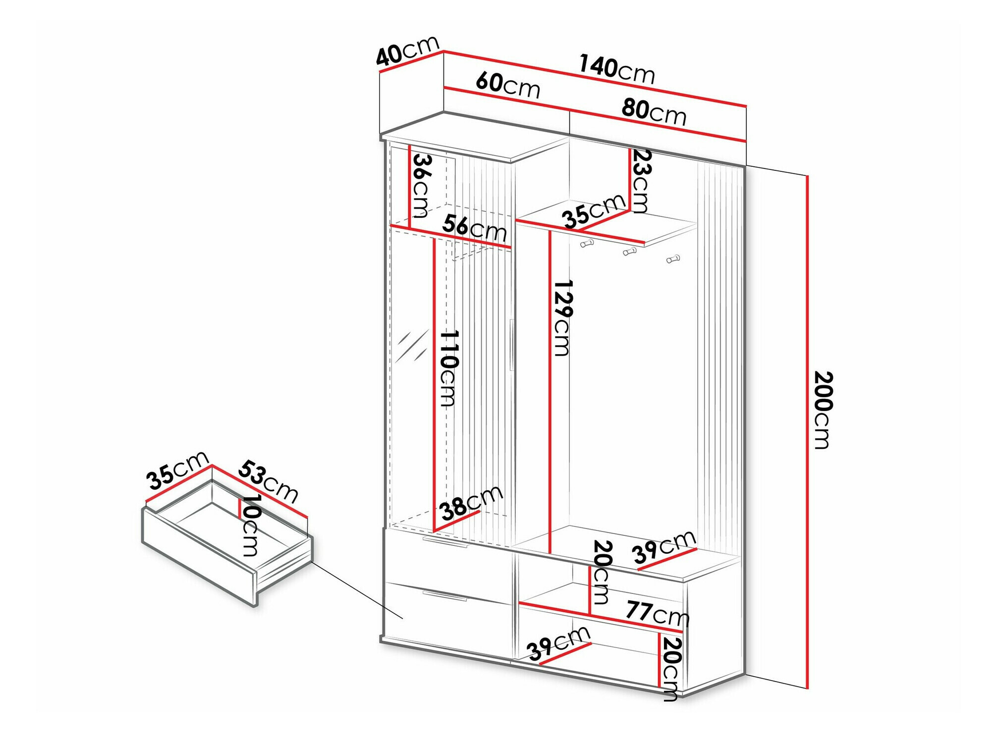 Prieškambario komplektas Honolulu 238