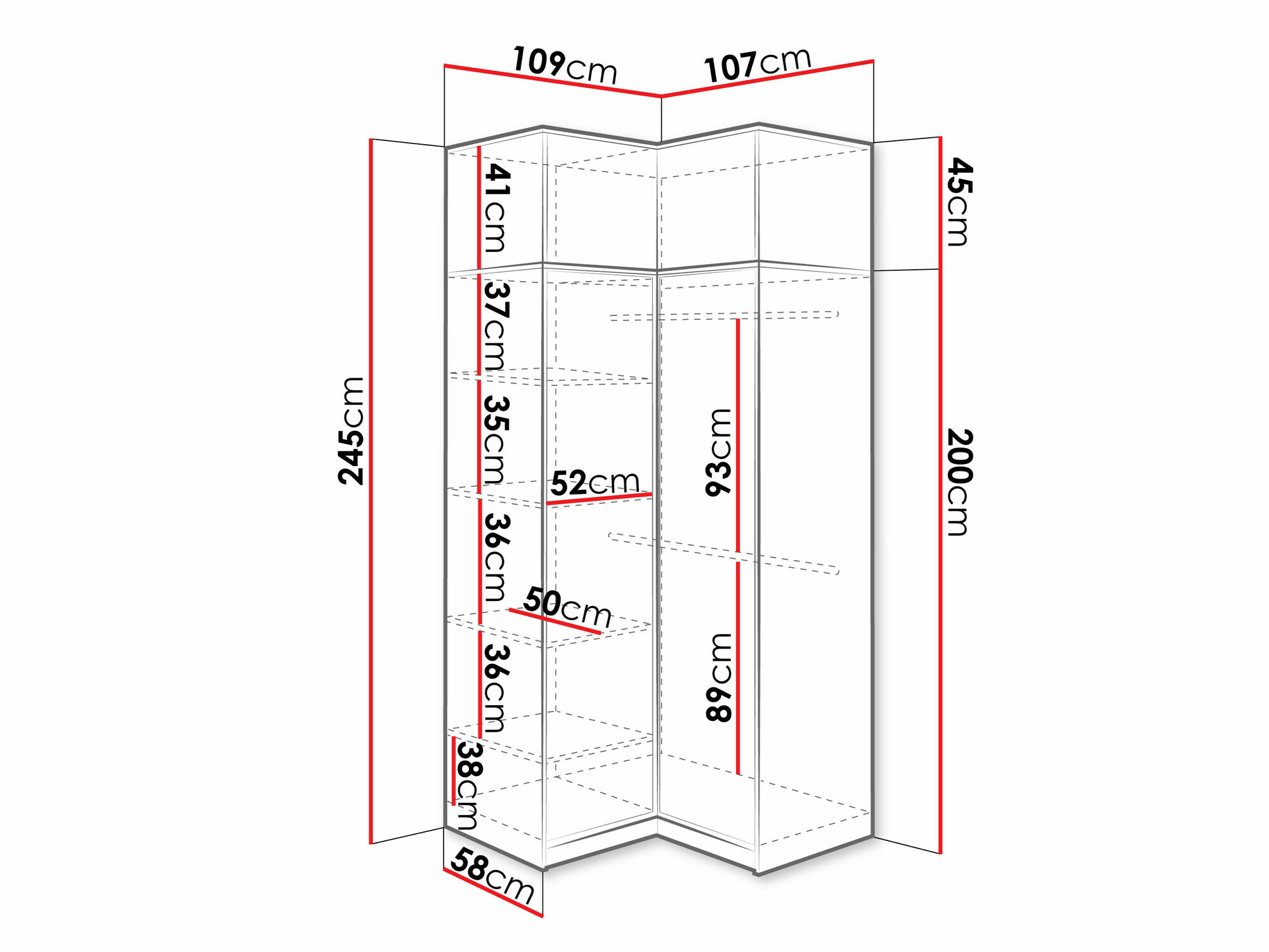 Kampinė spinta Lombala 112