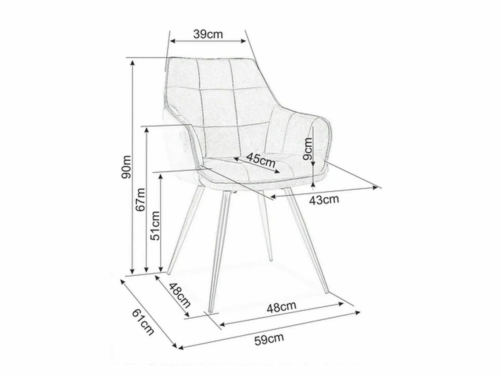 Kėdė Detroit 567 (Juoda)