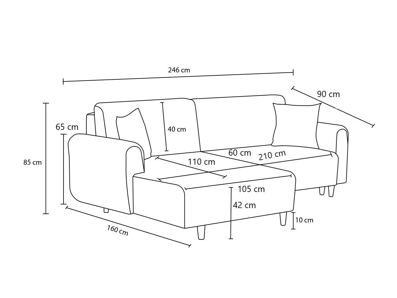 Minkštas kampas Altadena 592 (Kreminė)