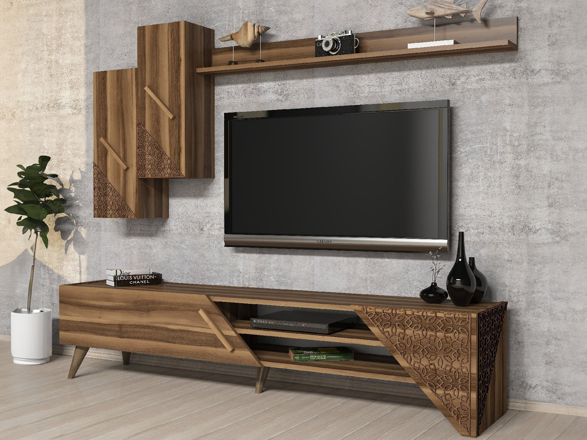 Svetainės komplektas Kailua 1564 (Riešutas)