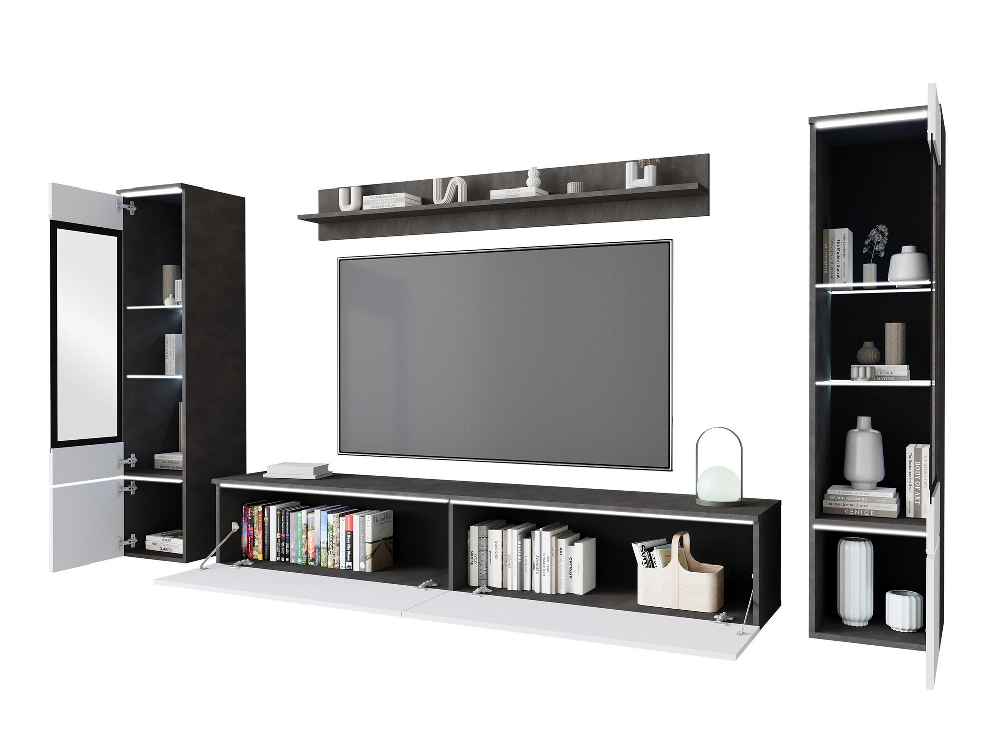 Svetainės komplektas Sarasota 126 (Juodas marmuras)