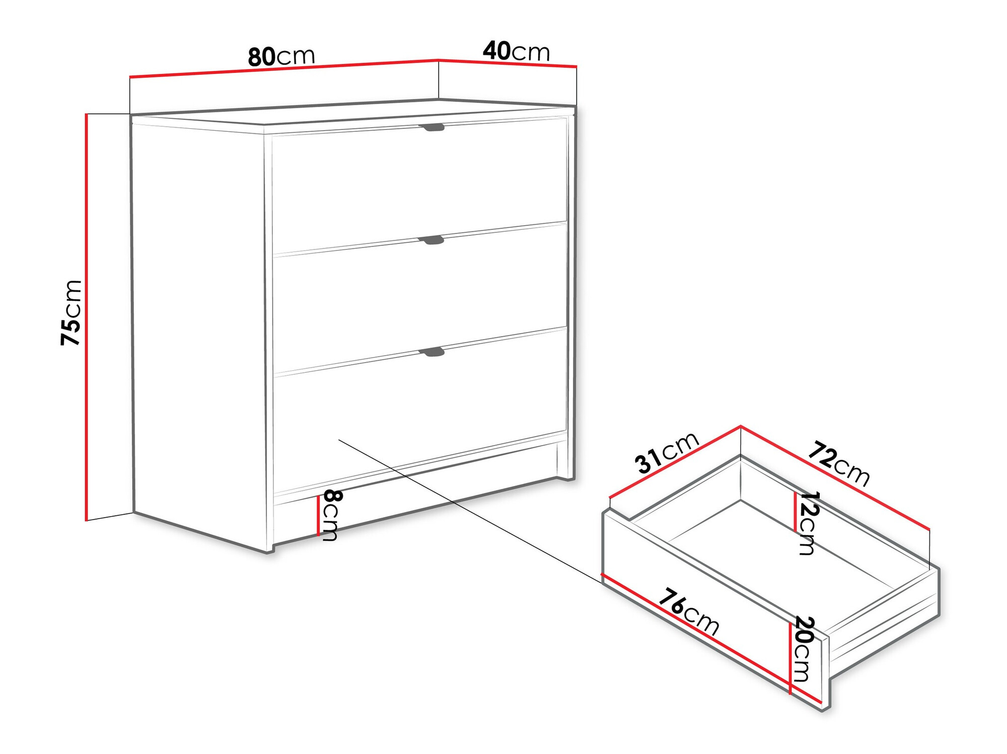 Komoda Comfivo Papilio I (Smėlinė)
