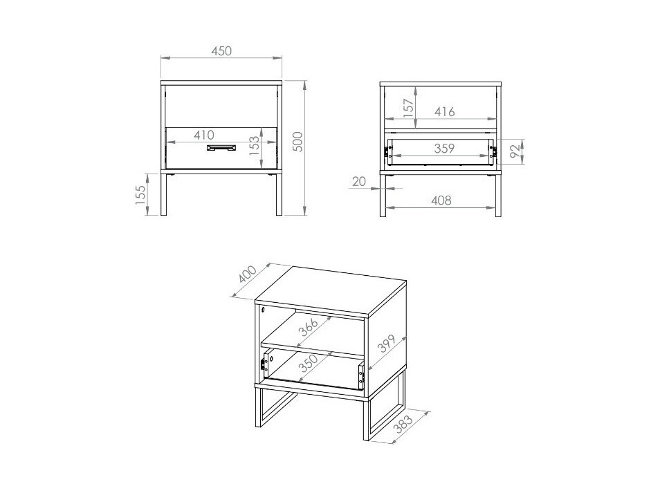 Naktinis staliukas Tortiva 107