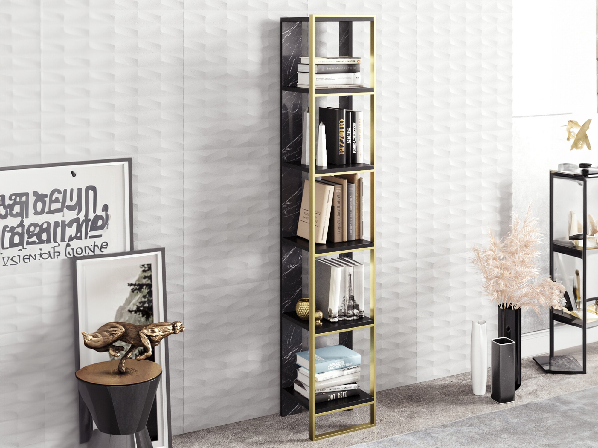 Lentyna Kailua 1092 (Juodas marmuras + Auksinė)